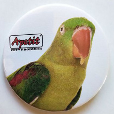 Apetit - reklamní placka - papoušek 2